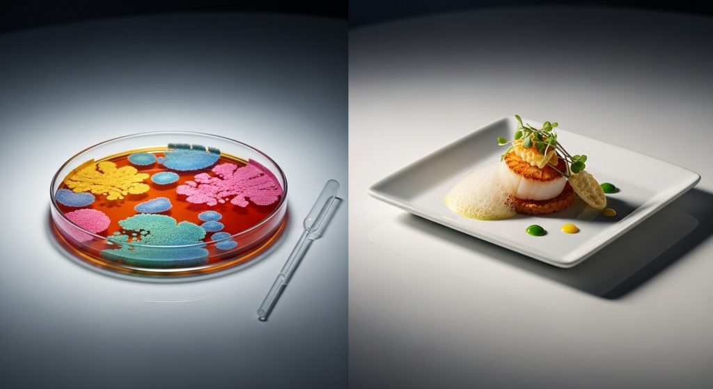 De nieuwe eiwitten gemaakt in het lab door r&d in biotech