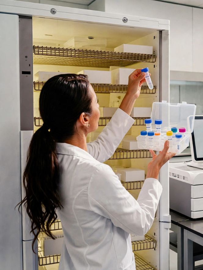 Onderzoeker die monsters beheert in een laboratoriumomgeving: solliciteer direct op uitdagende Pharma & Biotech vacatures in Nederland.